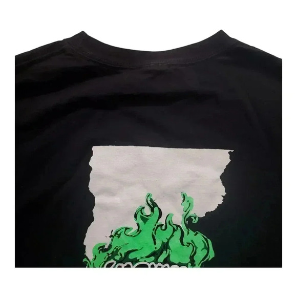 Smokin Bowls Vermont Graphic Long Sleeve T Shirt Black Red Bar Anvil Cotton Sz L - Picture 11 of 15